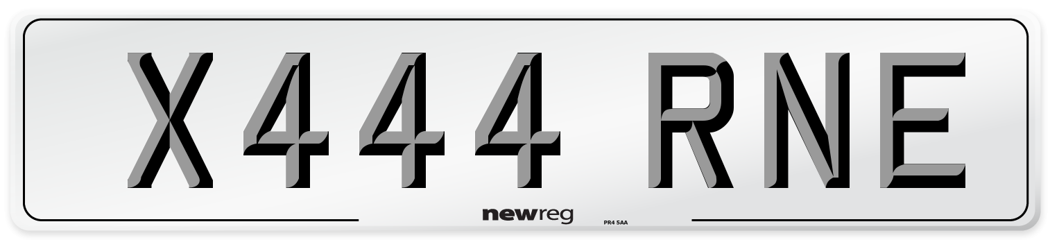 X444 RNE Number Plate from New Reg
